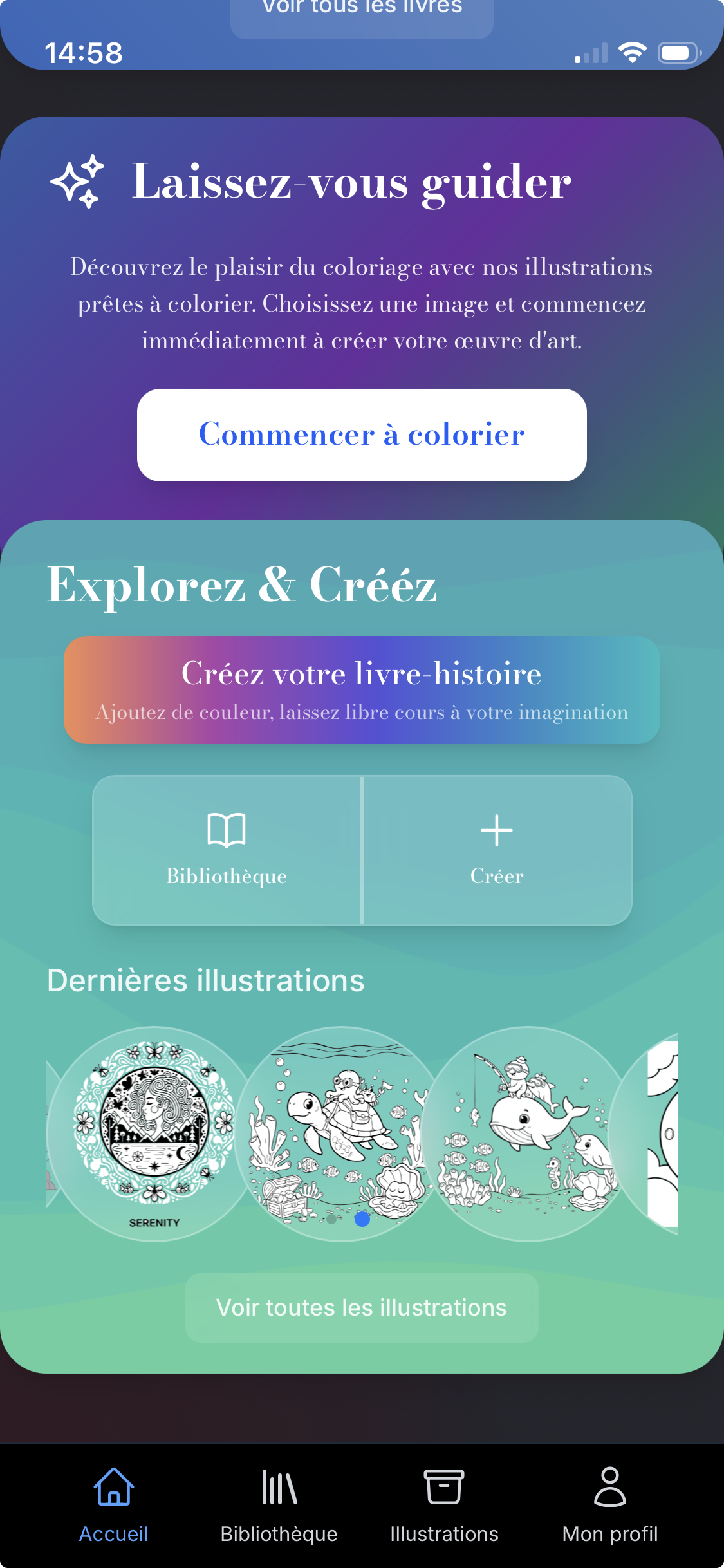 Interface principale mobile